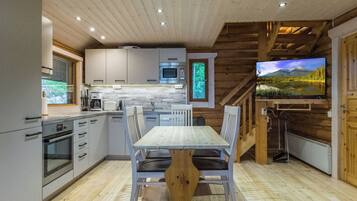 Fridge, microwave, dishwasher, high chair