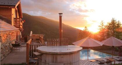 Chalet, wifi, à 200m des pistes de ski, remise en forme, piscine, terrasse, parking, télévision