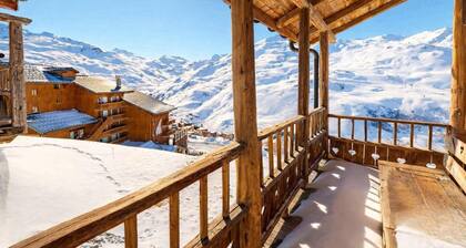 Chalet, 10m from ski slopes, Ground floor, view mountain, fitness, sauna, balcony