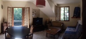 TV, fireplace, DVD player, books - Gîte Panoramix by the river (Sainte-Énimie)