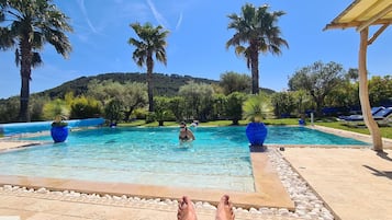 Outdoor pool, a heated pool
