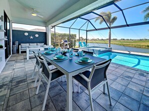 Outdoor dining - White Sands | Lakefront | Golf Course View |  Pool | Spa (Rotonda West)