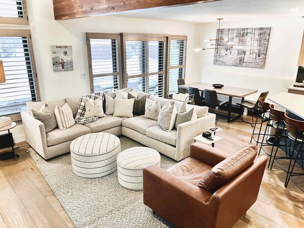 Smart TV, fireplace, DVD player, books