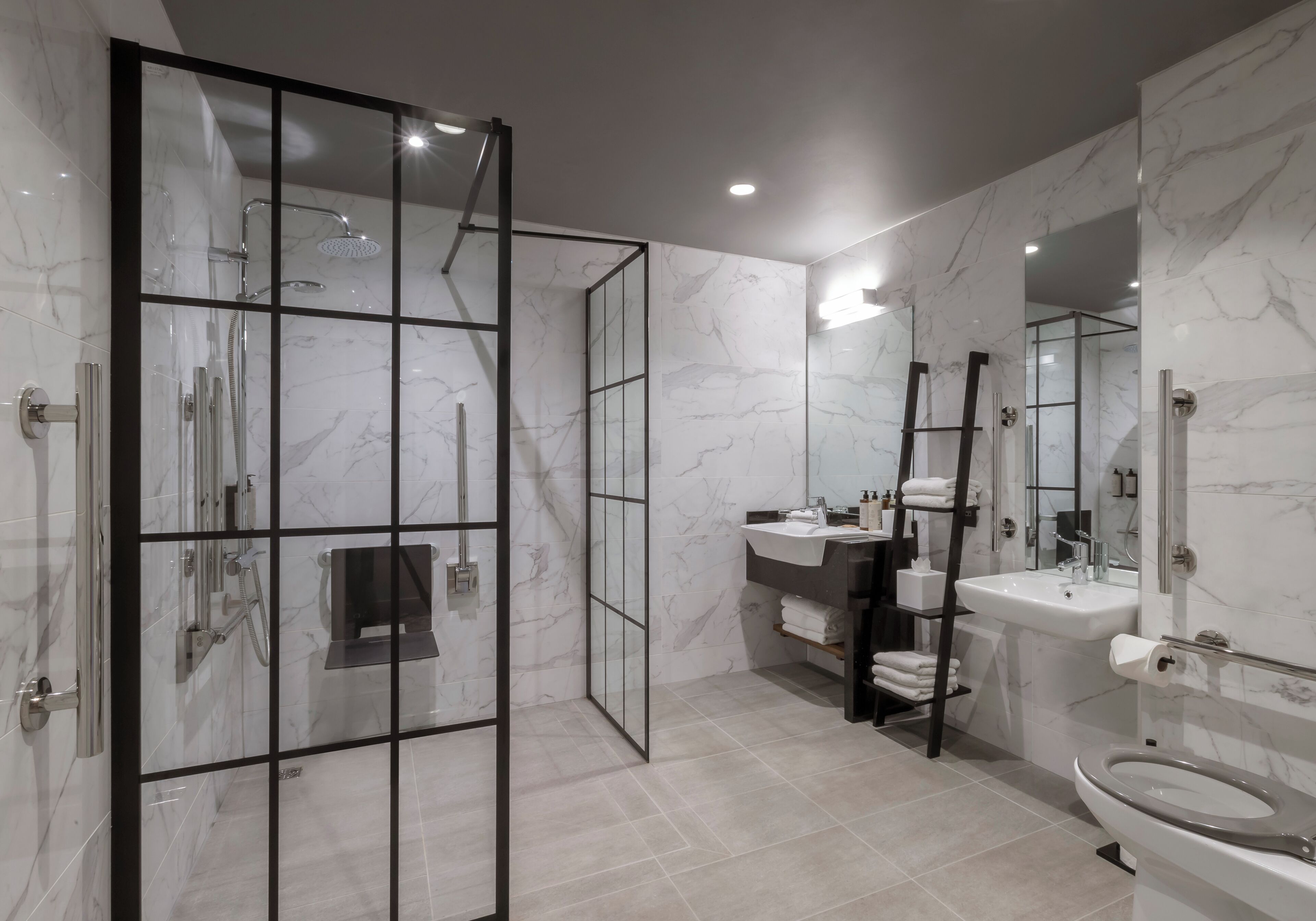 suite, 1 king bed | bathroom | designer toiletries, hair dryer, towels