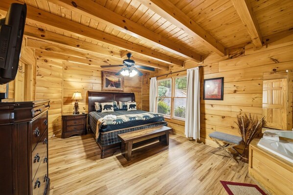 Cabin, Multiple Beds, Hot Tub, Mountain View | 2 bedrooms, desk, laptop workspace, WiFi (free)