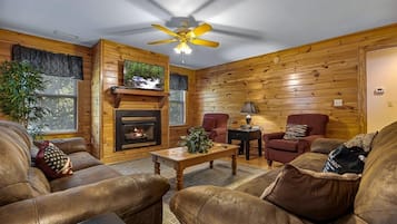 Condo, Multiple Beds, Hot Tub | Living area | 42-inch flat-screen TV with cable channels, TV, fireplace