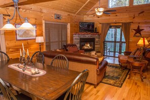 Cabin, Multiple Beds, Hot Tub | Living room