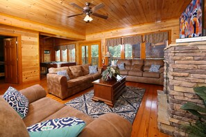Cabin, Multiple Beds, Hot Tub | Living room