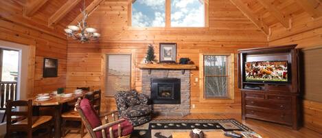 Cabane, 5 chambres, cheminée | Salle de séjour
