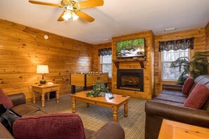 Condo, Multiple Beds, Hot Tub | Living area | 42-inch flat-screen TV with cable channels, TV, fireplace - Briarstone Lodge Condo 13F - Three Bedroom Condo (Pigeon Forge)