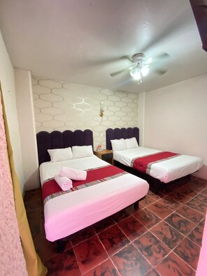 Standard Double Room, 2 Double Beds | Free WiFi, bed sheets - Hotel Flamingos (Guadalajara)