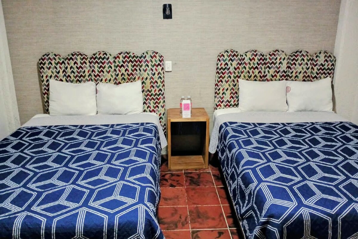 Standard Double Room, 2 Double Beds, Air conditioning | WiFi (free), bed sheets