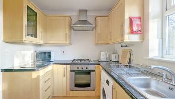 Fridge, microwave, oven, toaster