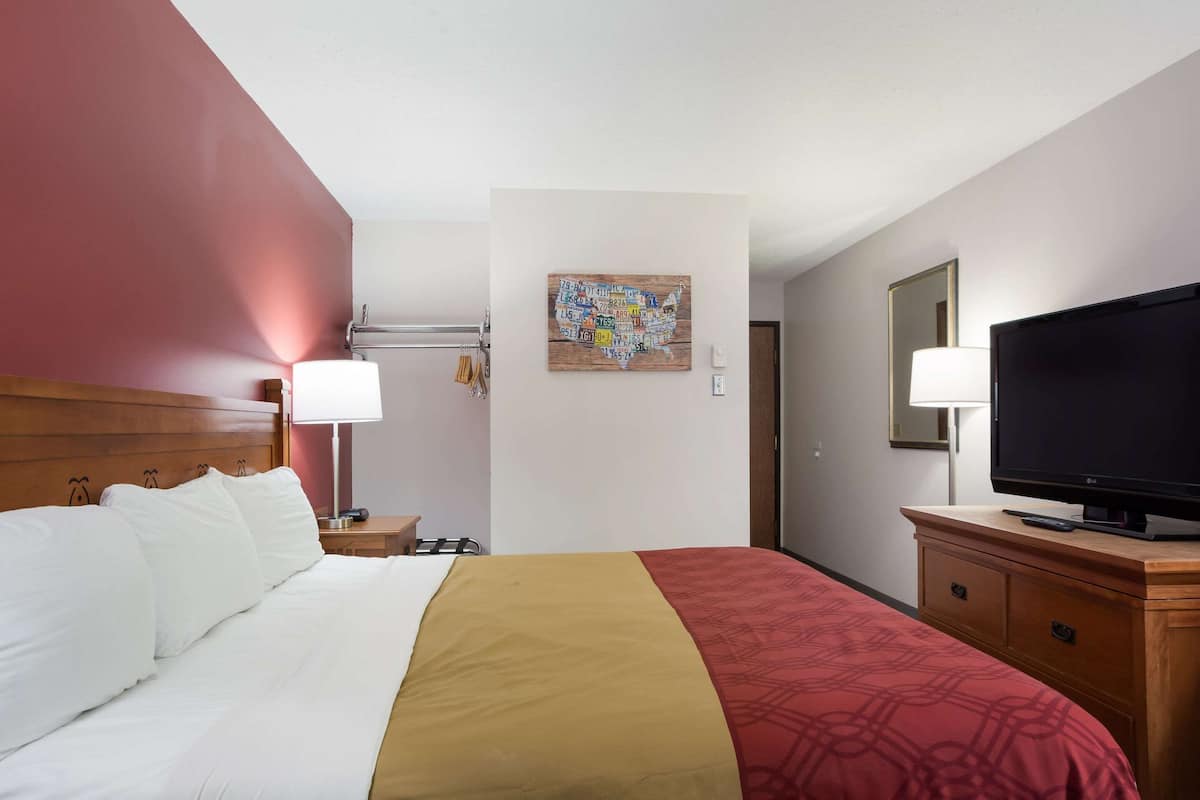 Desk, blackout curtains, iron/ironing board (on request), free WiFi