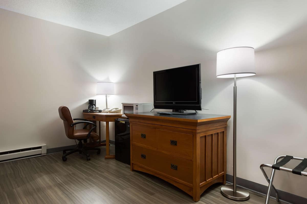Desk, blackout curtains, iron/ironing board (on request), free WiFi