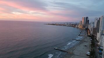On the beach, beach towels
