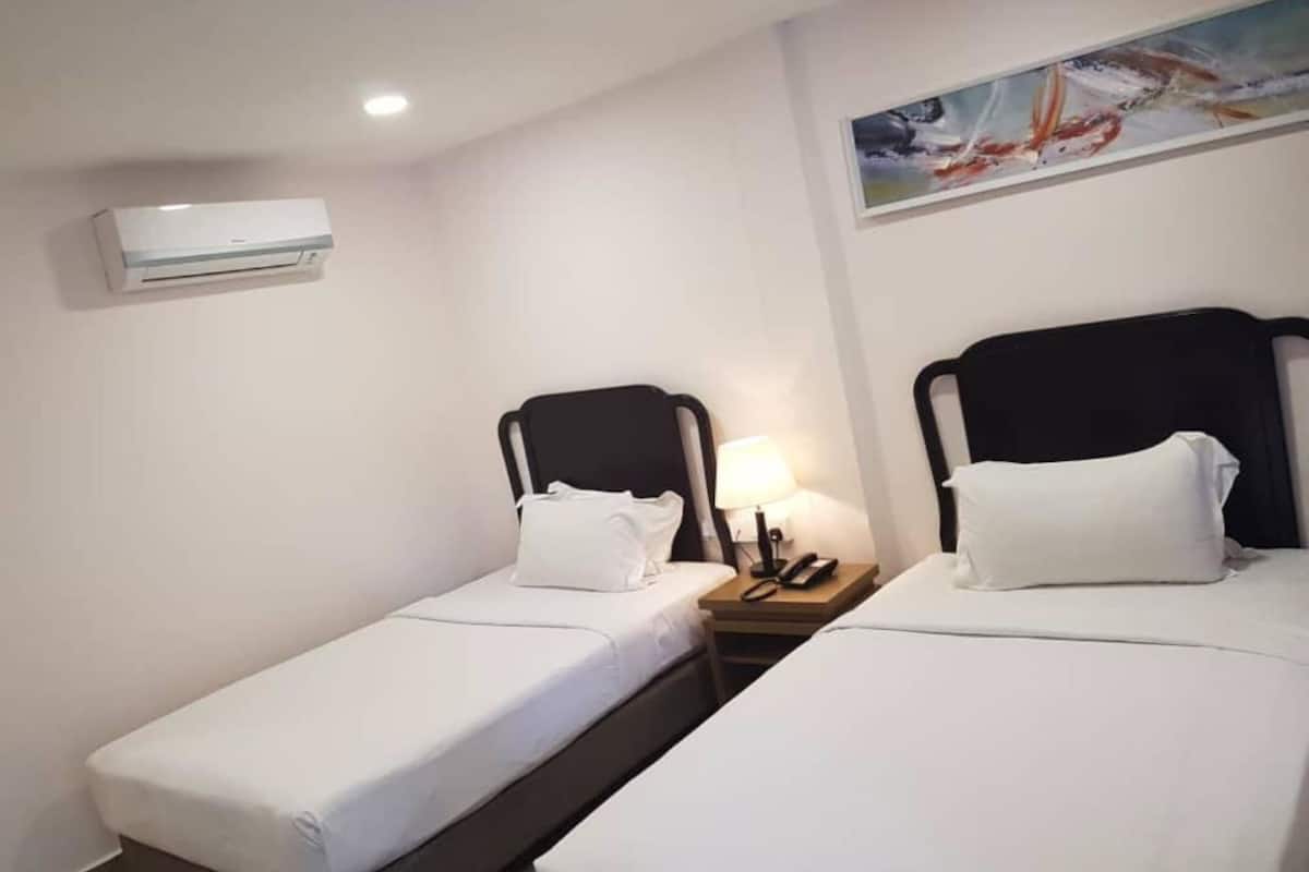 Habitación con 2 camas individuales | Caja fuerte, escritorio, cortinas opacas y sistema de insonorización