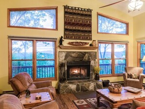 Interior - Cedar log home paradise w/ mountain views - billiards and foosball (Sylva)