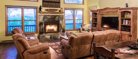 TV, fireplace, DVD player, table football