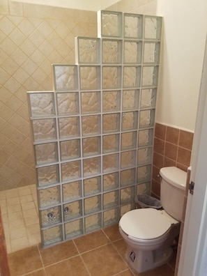 Dusche, Handtücher, Seife, Toilettenpapier