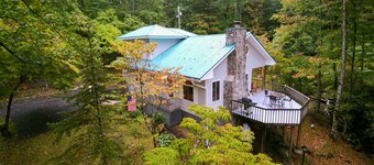 Secluded mountain home on 2 acres w/ fireplace, deck & firepit