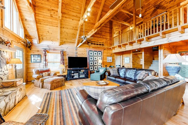 Televisión, chimenea, reproductor de DVD y libros 