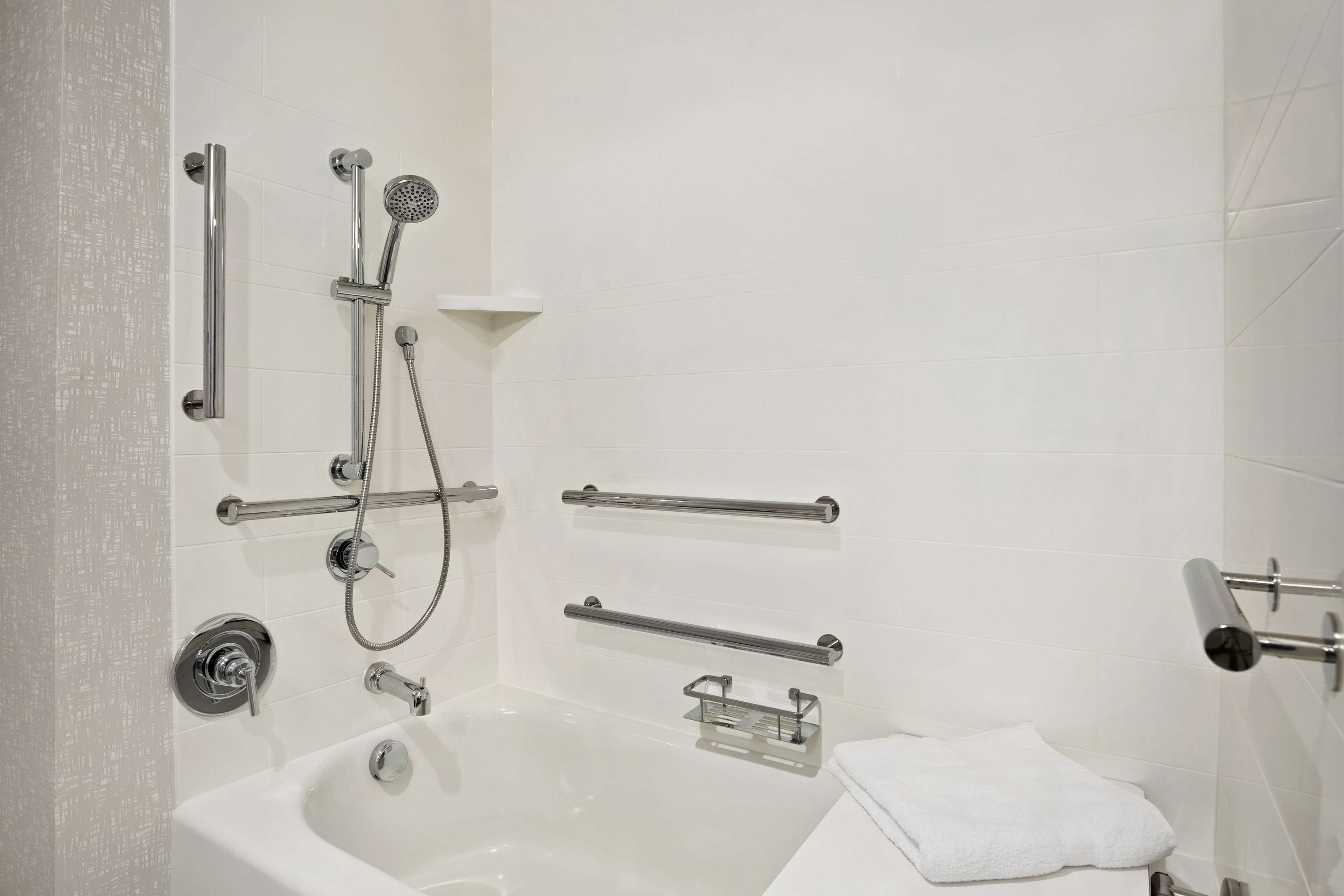 free toiletries, hair dryer, towels