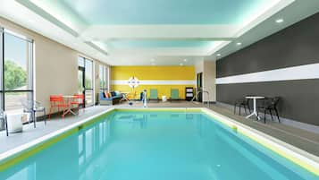 Indoor pool, sun loungers