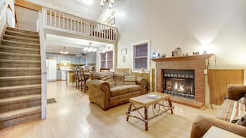 电视、壁炉、DVD 播放器