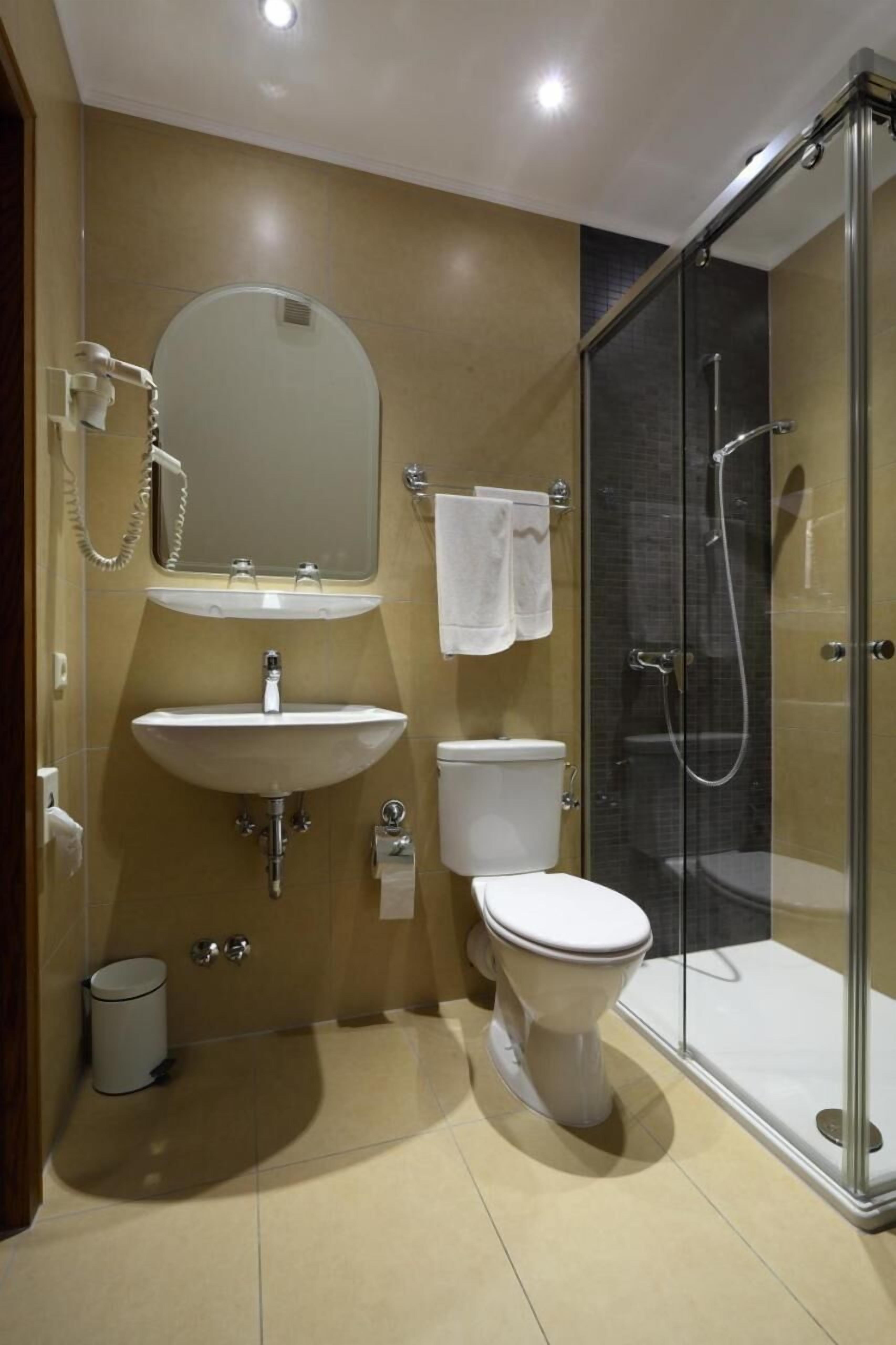 free toiletries, hair dryer, towels