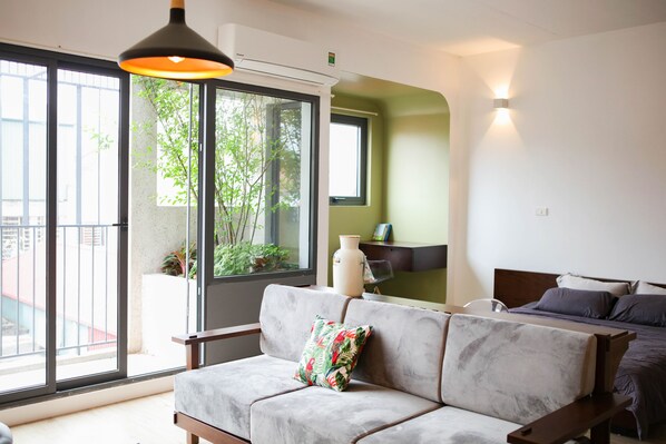 Deluxe Studio, 1 Bedroom, Patio | Premium bedding, pillowtop beds, individually decorated - Jasmine House managed by Lily Home (Hanoi)