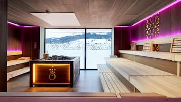Couples treatment rooms, sauna, hot tub, steam room, body treatments