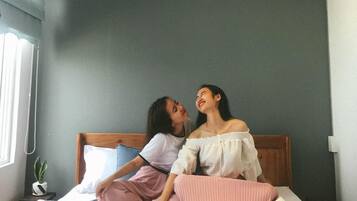 Minibar, desk, blackout drapes, iron/ironing board