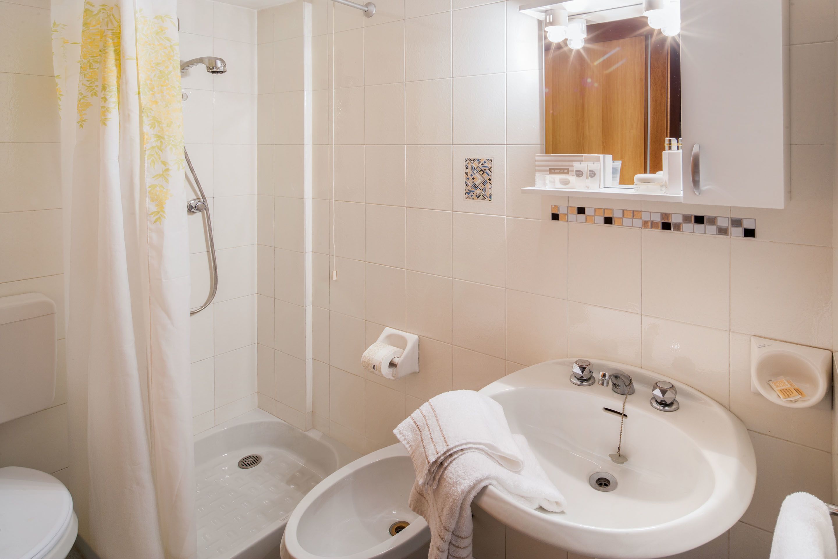 standard triple room | bathroom | shower, free toiletries, hair dryer, slippers