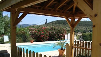 Outdoor pool, pool loungers