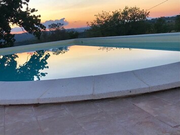Sunset at the pool