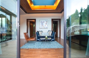 4 Bedrooms with Private Pool Villa | Living area | Flat-screen TV - Modern Zen Pool Villa by Rents In Phuket (Chalong)