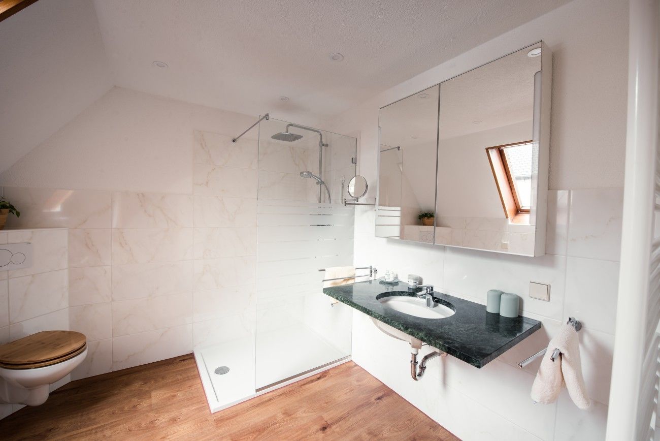 Douche, articles de toilette gratuits, serviettes fournies