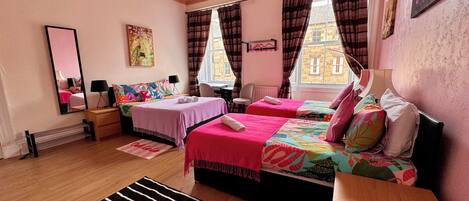 Quadruple Room, Shared Bathroom (Room 1) | Blackout drapes, iron/ironing board, free WiFi, bed sheets