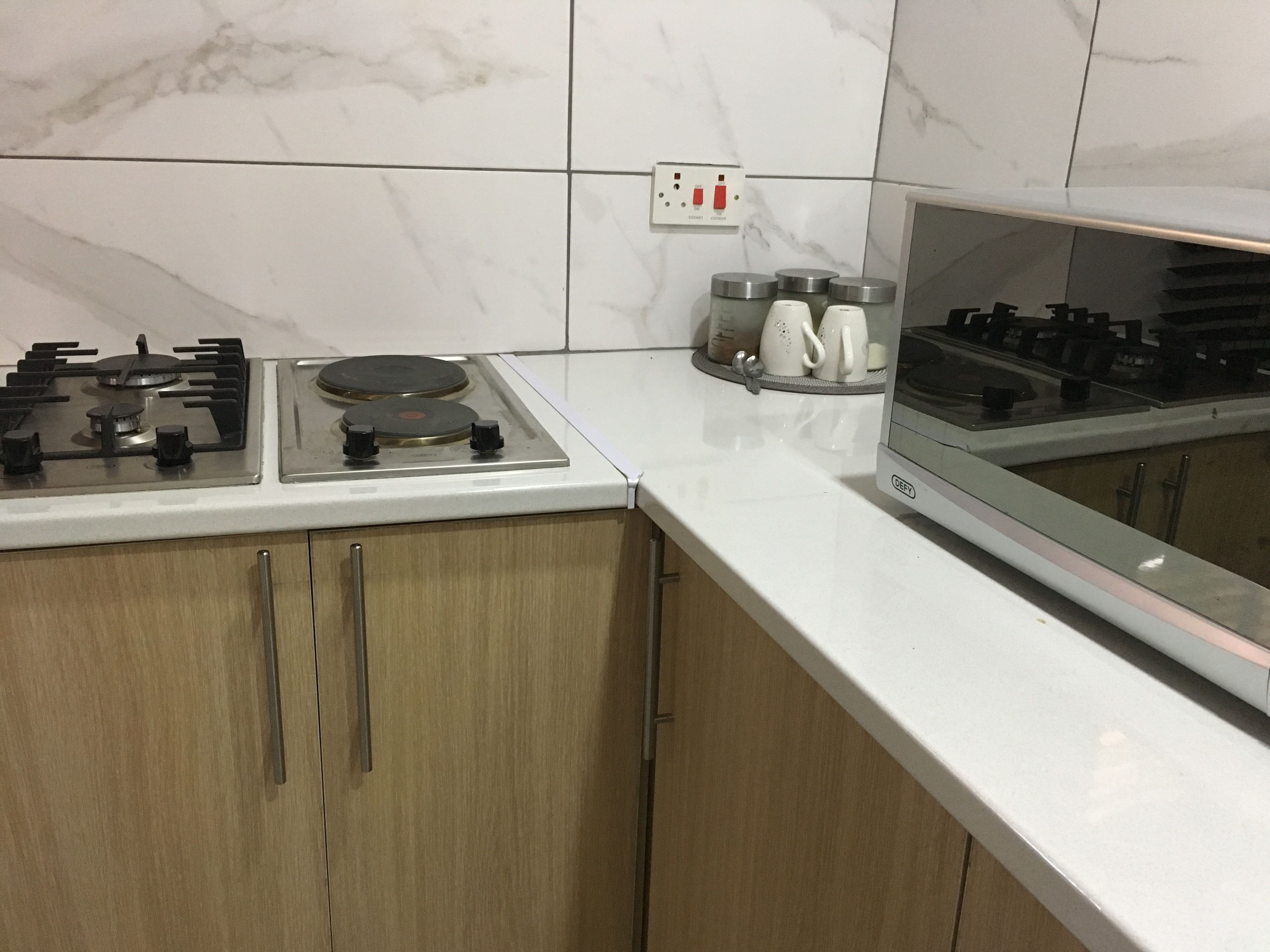 Shared fridge, microwave, electric kettle