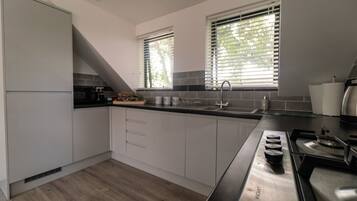 Apartment, 1 Bedroom | Private kitchen | Microwave, oven, stovetop, dishwasher