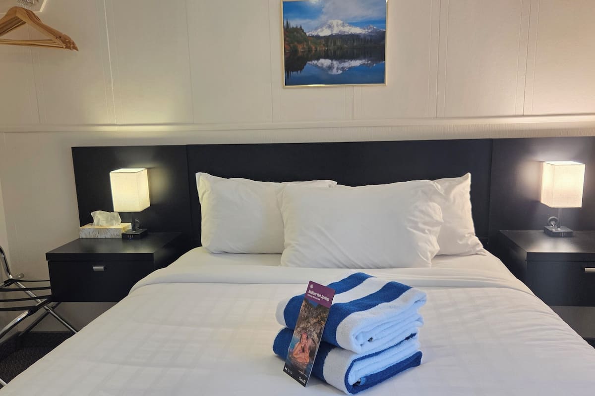 デラックス スイート クイーンベッド 1 台 | 遮光カーテン、防音設備、アイロン / アイロン台、WiFi (無料)