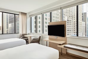 Room, 2 Double Beds, City View (Corner) | Hypo-allergenic bedding, desk, soundproofing, iron/ironing board