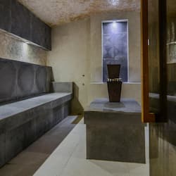 Behandelingskamers voor koppels, een sauna, een bubbelbad, een stoombad