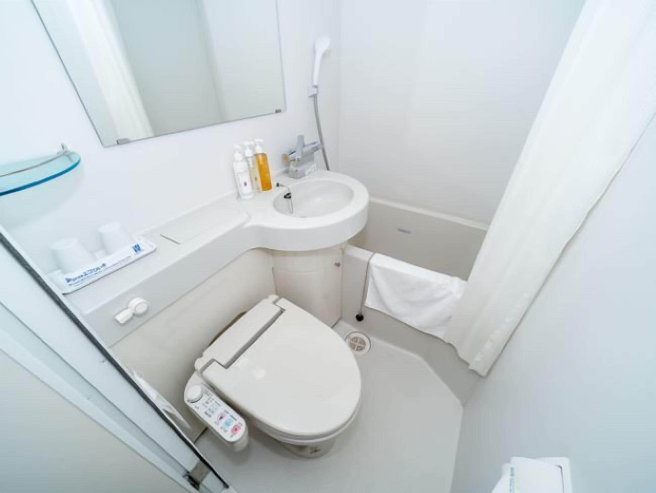 combined shower/bathtub, deep-soaking bathtub, hair dryer, slippers