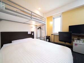 Desk, free WiFi, bed sheets
