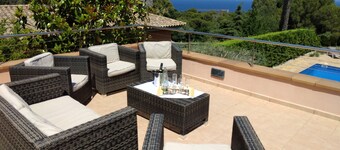 Exceptional Private Villa with Sea Views - large pool and designer paved gardens