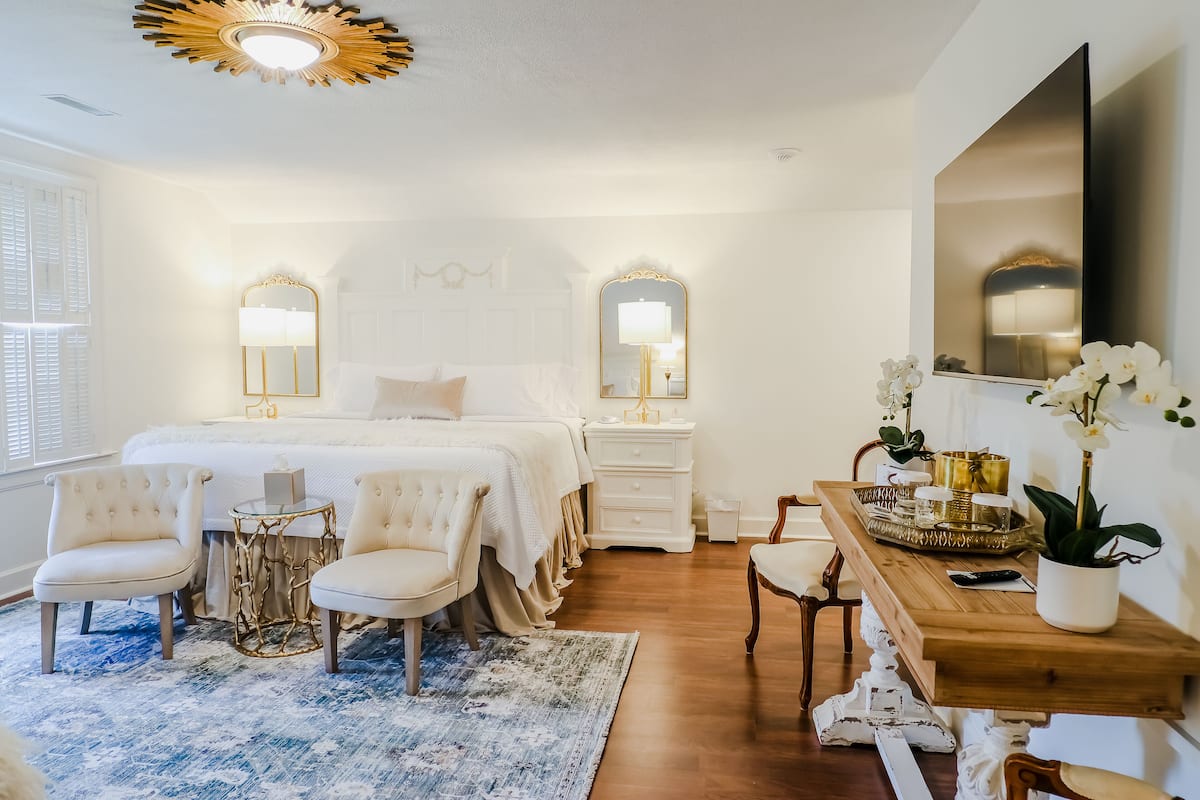 The Harrington Suite on St. Charles | Premium bedding, memory foam beds, individually decorated
