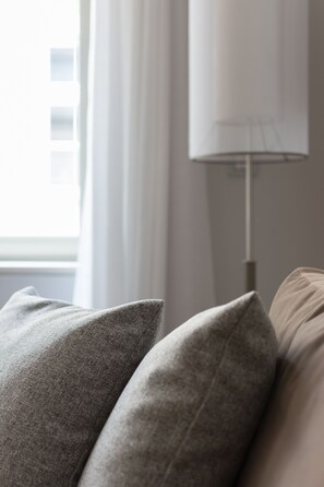 Leilighet, 1 soverom | Individuelt dekorert, individuelt innredet, skrivebord og lydisolert