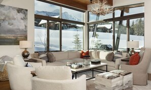 Smart TV, fireplace, video games, stereo